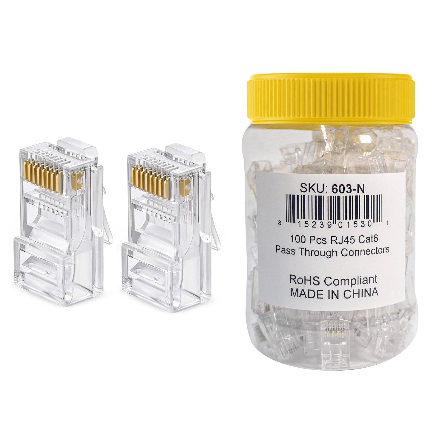 RJ45 Cat6 Pass Through Connectors 100pcs park