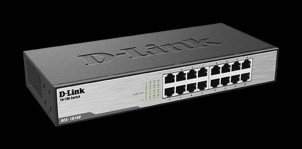 D-Link DES-1016D 16-Port Fast Ethernet Unmanaged Desktop Switch 