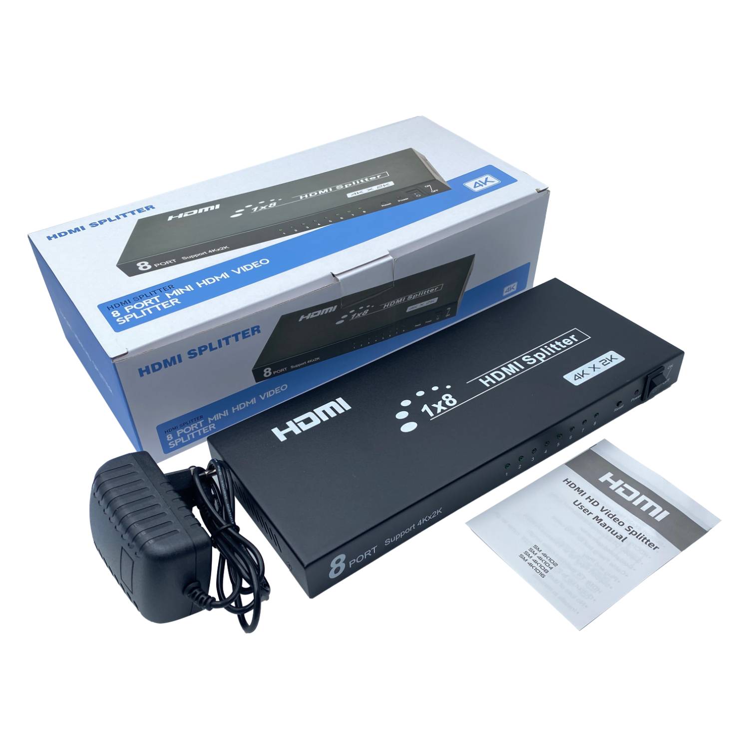 8 PORT HDMI SPLITTER 1 IN 8 OUT 8 SCREEN DISPLAY 4K2K