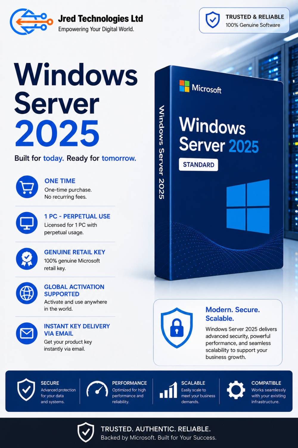 Windows Server 2025 Standard One Time  1 PC - Perpetual Use