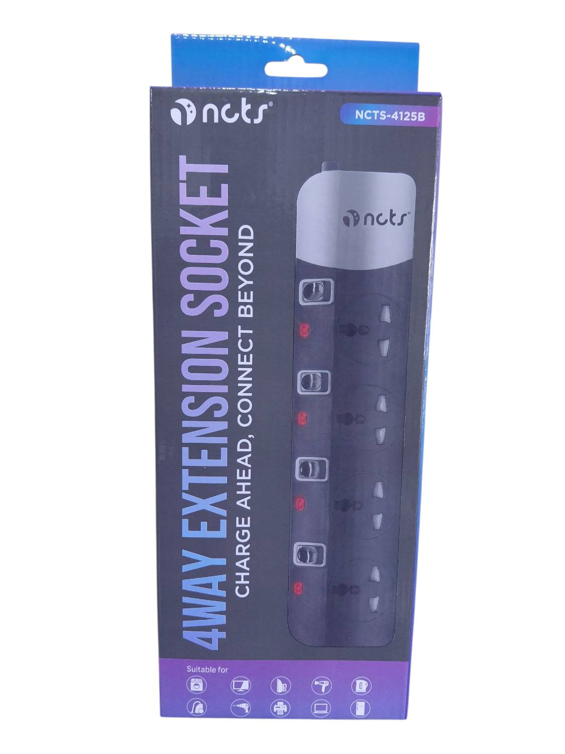 NCTS 4WAY UNIVERSAL SOCKETS EXTENSION BOARD 1.8M 10A