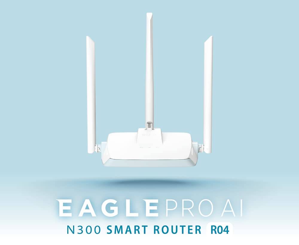 D-Link R04 N300 Eagle PRO AI Advance Parental Control Router with Voice Control Assistant (Alexa & Goggle Assistant) - Wi-Fi, Ethernet (Single_Band, 300