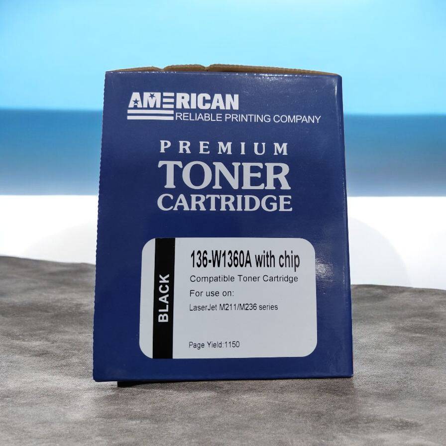 AMERICAN 136A W1360A WITH CHIP BLACK PREMIUM TONER CARTRIDGE