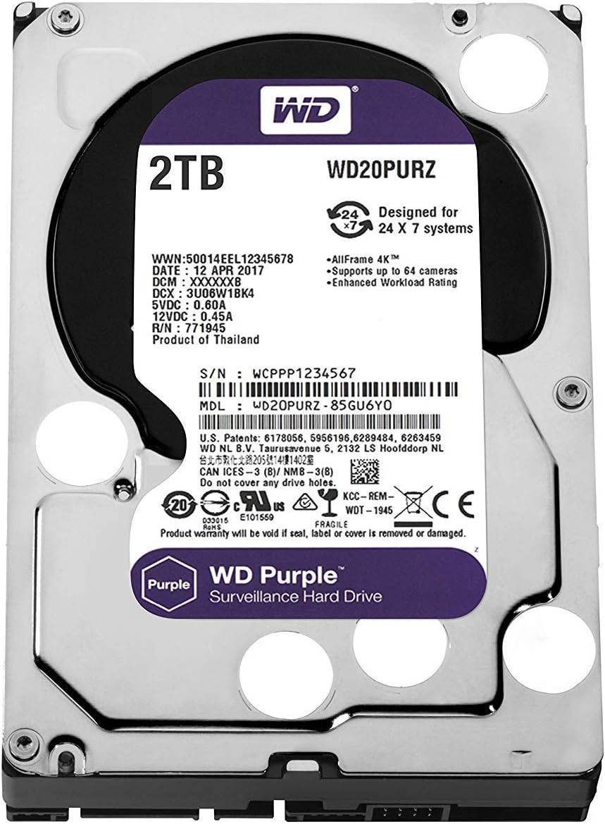 2TB WD Purple Surveillance Hard Disk Drive