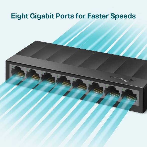 TP-LINK LS1008G 8-Port 10/100/1000Mbps Desktop Network Switch