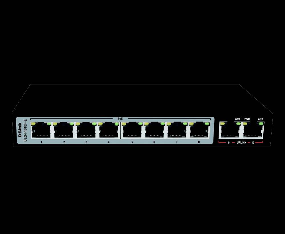 D-LINK DES-F1010P-E 8 + 2 1000Mbps 250m PoE Switch