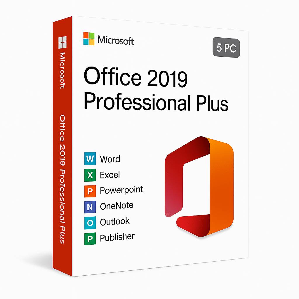 Microsoft Office 2019 Pro Plus - 5PC - Retail Lifetime genuine License