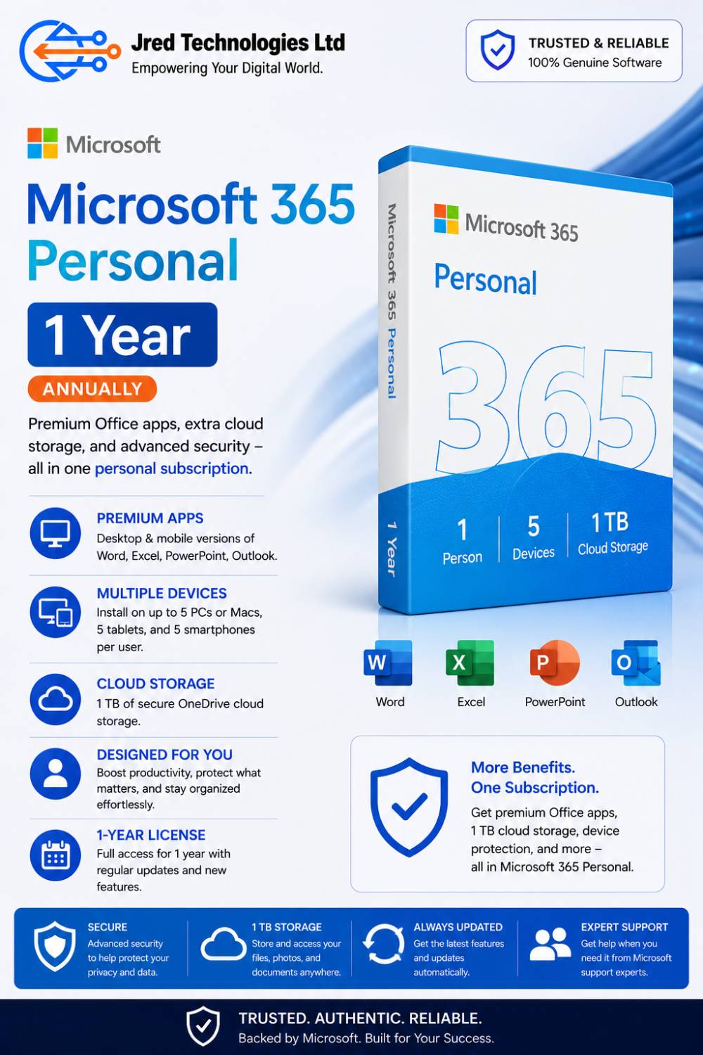 Microsoft 365 Personal -1 Year Annually