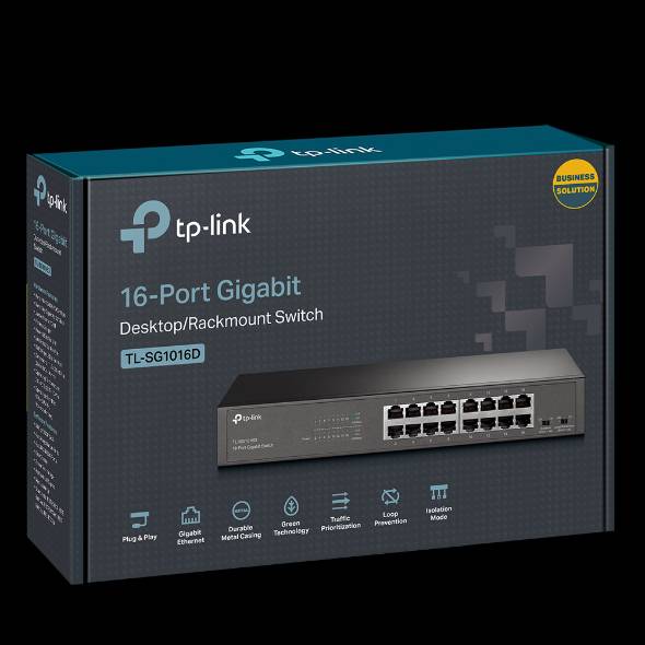 TP-LINK TL-SG1016D  V12 16-Port Gigabit Desktop/Rackmount Switch