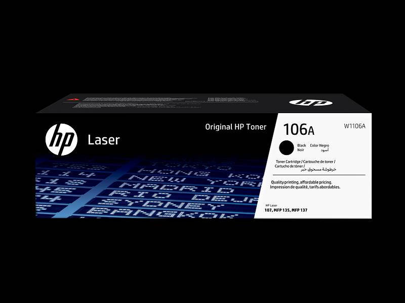 HP 106A Black Original Laser Toner Cartridge (W1106A)