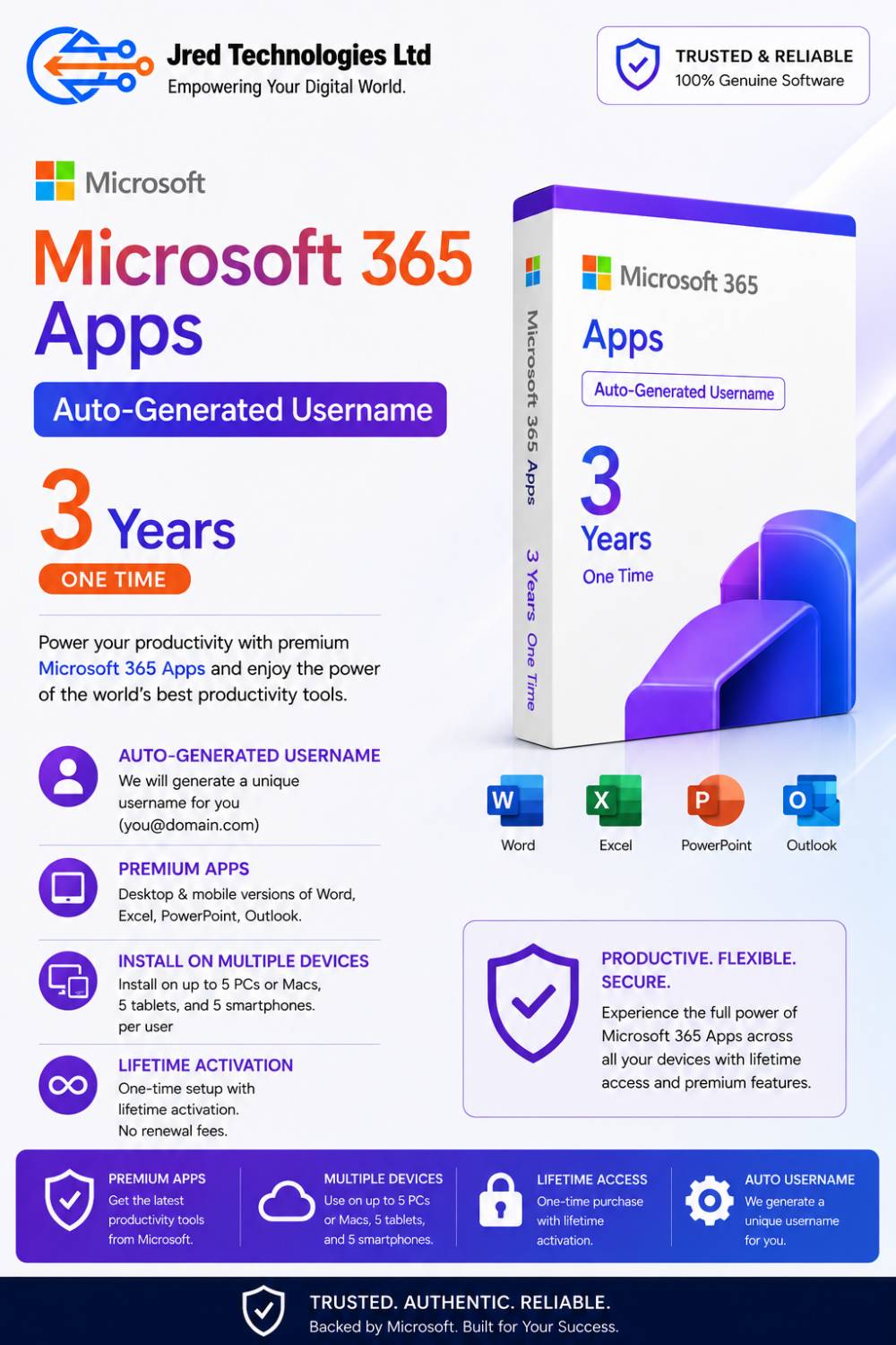 Microsoft 365 Apps - Auto-Generated Username - 3 Years