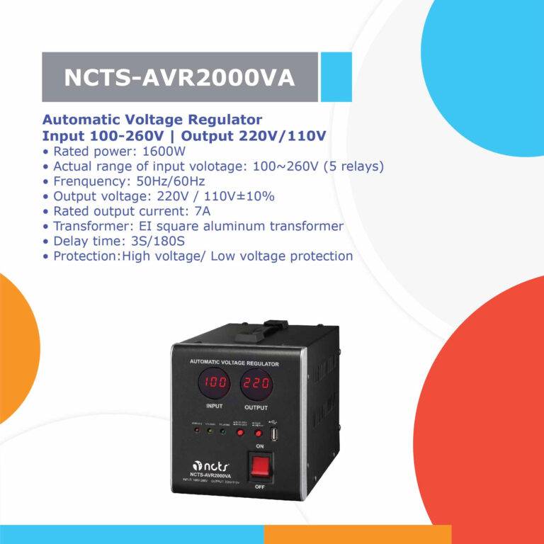 NCTS-AVR2000VA 3-NCTS AUTOMATIC VOLTAGE REGULATOR 2000VA NCTS-AVR2000VA  NCTS AVR2000VA ENGLISH DATA SHEET  NCTS-AVR3000VA NCTS-AVR3000VA 4-NCTS AUTOMATIC VOLTAGE REGULATOR 3000VA NCTS-AVR3000VA    NCTS-AVR5000VA NCTS-AVR5000VA 5-NCTS AUTOMATIC VOLTAGE RE