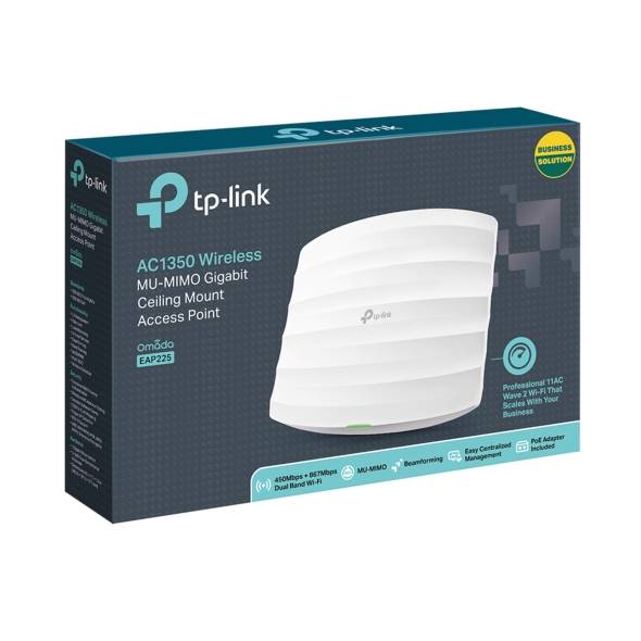 TP-Link Eap225 V5 AC1350 Wireless MU-MIMO Gigabit Ceiling Mount Access Point