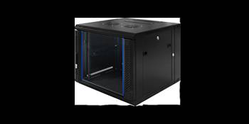 12U 600*600 Deep Wall Box Flat Pack Black with 1 Fan