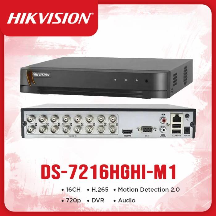 Hikvision DS-7216HGHI-M1 16-ch 720p 1U H.265 DVR