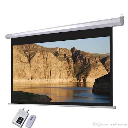 TOP EDGE 150×150CM ELECTRONIC PROJECTOR SCREEN 