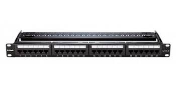 NPP-C61BLK241 - D-Link 24 Port Cat6 UTP Fully Loaded Patch Panel - Keystone Type -1U Black Color