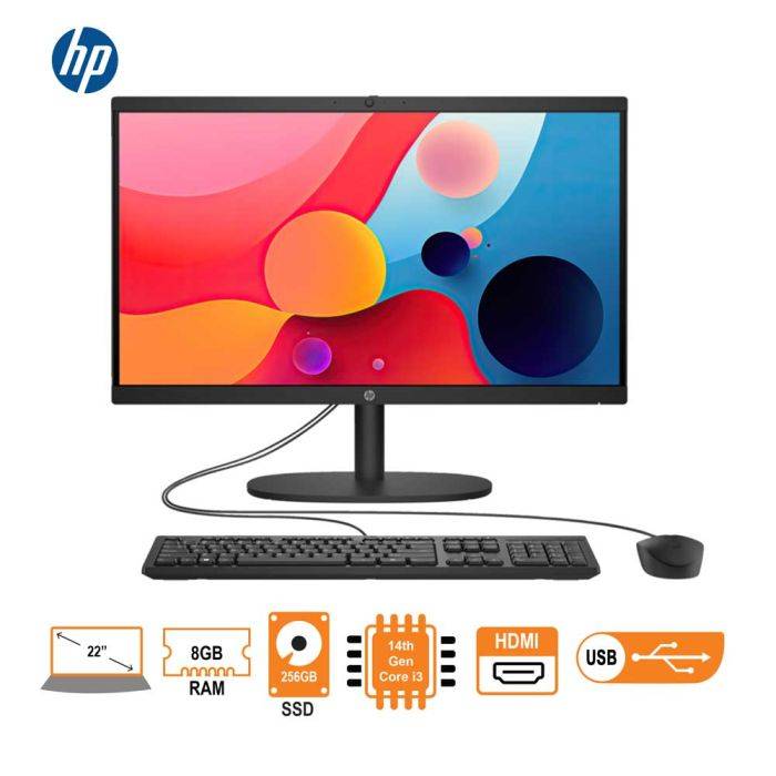 HP All-in-One 22-dg0004nh (B29DZEA) i3-N300 14th Gen 8GB DDR5 RAM 256GB M.2 SSD