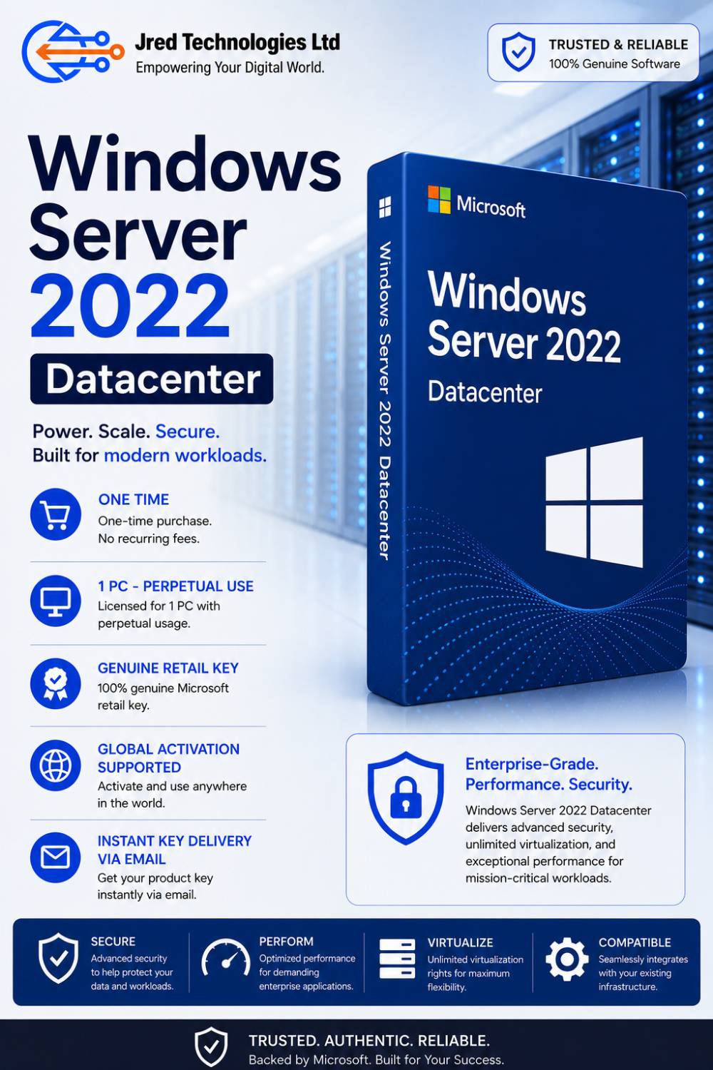 Windows Server 2022 Datacenter One Time 1 PC - Perpetual Use