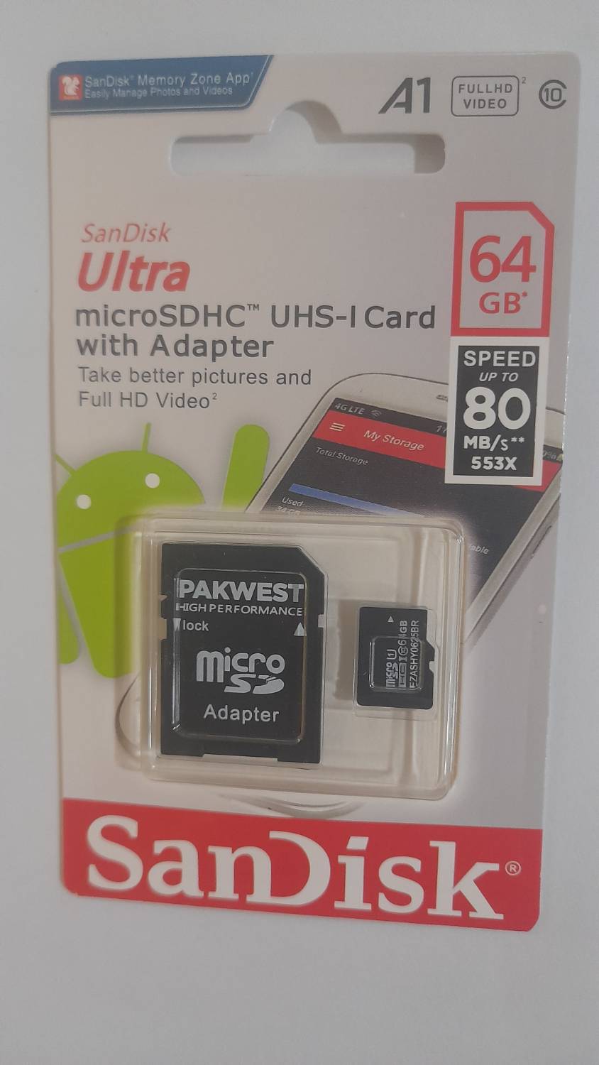 Sandisk 64GB micro SDHC UHSI-Card Class 10