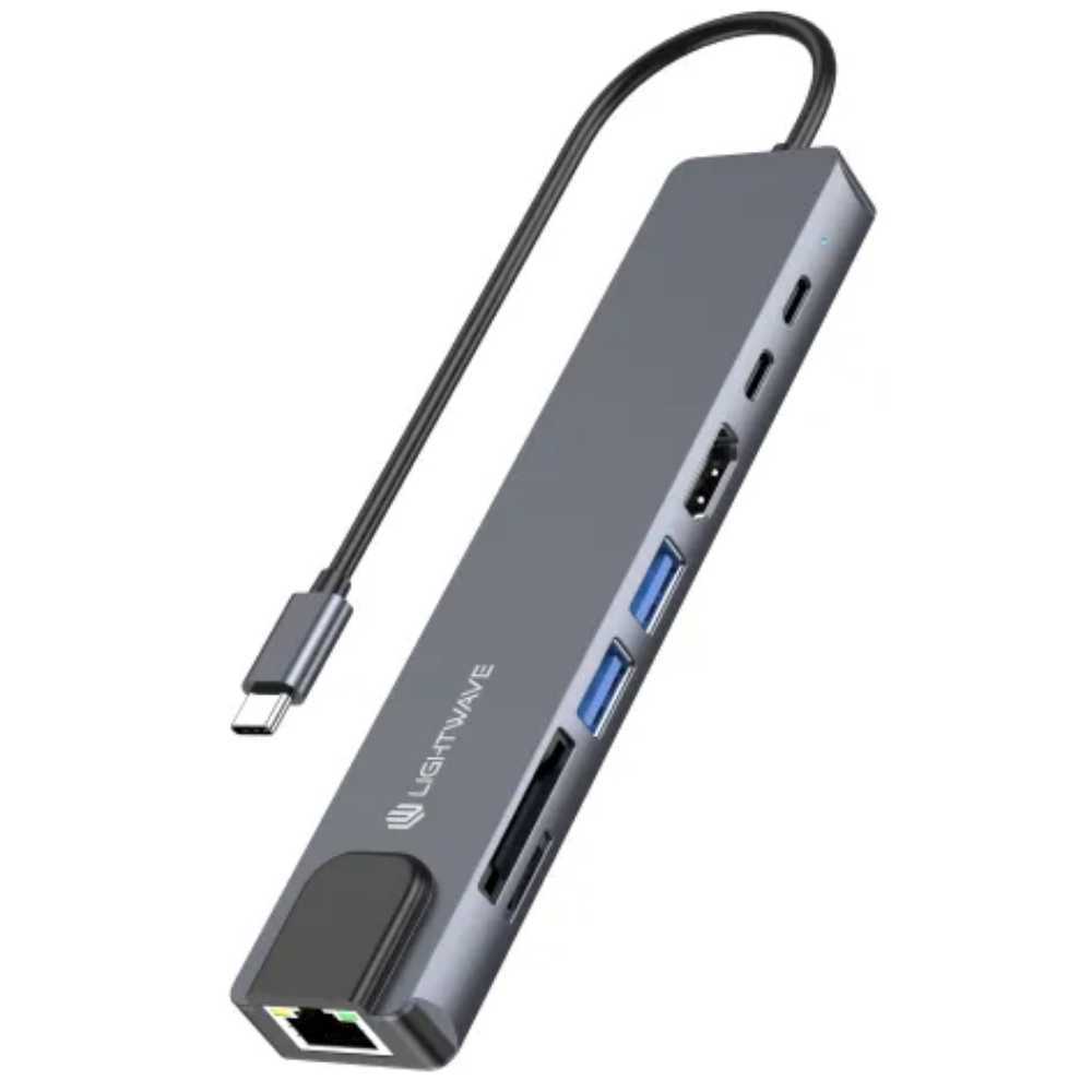 LIGHTWAVE 4K HD 8 IN 1 DOCKING STATION (LW-SIL-DOCK 8/1)
