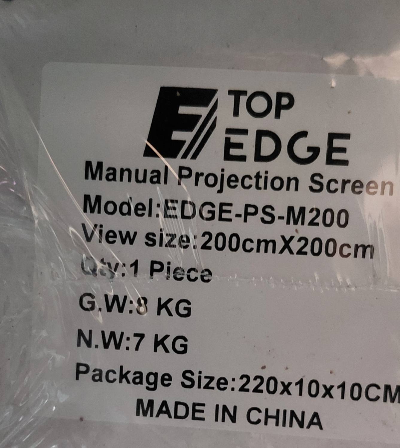 TOP EDGE 200 × 200CM MANUAL PROJECTOR SCREEN 