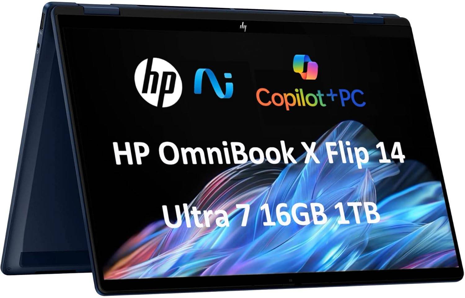 HP OmniBook X Flip 14 fm0023dx B5UJ2UA Ultra 7 256V 16GB on-board LPDDR5X SDRAM1TB SSD HP 5MP IR Camera Touchscreen