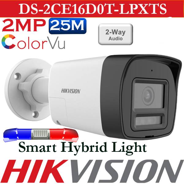 Hikvision DS-2CE16D0T-LPXTS 3.6mm 2MP Two Way Audio & Siren Bullet Camera
